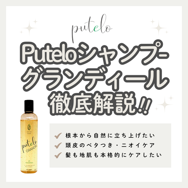 Putelo(プテロ)AR シャンプーグランディールで根元からふんわり、健やかな髪を育む土台作り|成分解析・使い方・口コミ・購入先